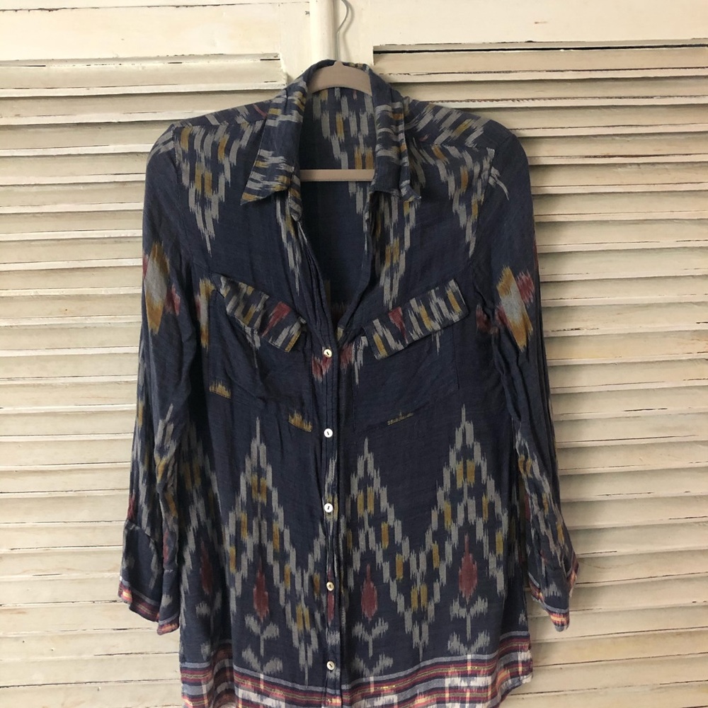 Indah bohemian print button up blouse/top